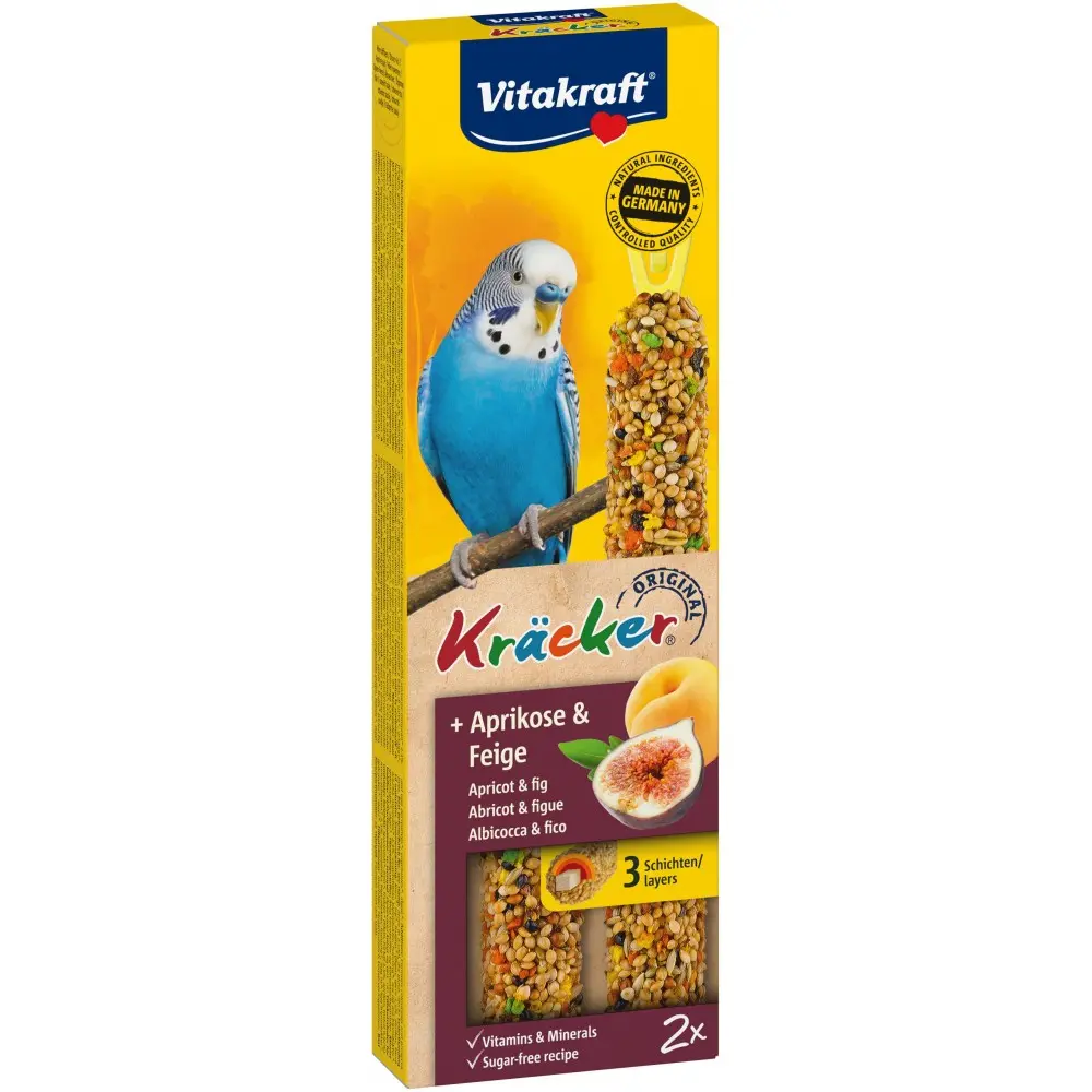 Ласощі Vitakraft Kracker Original Apricot and Fig крекер для декоративних папуг з фруктами 2 шт/уп