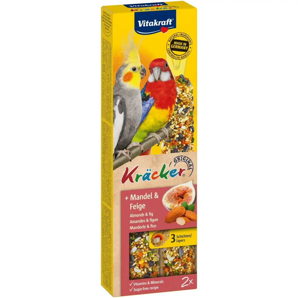 Ласощі Vitakraft Kracker Original Almonds and Fig крекер для великих австралійських папуг фруктовий 2 шт/уп