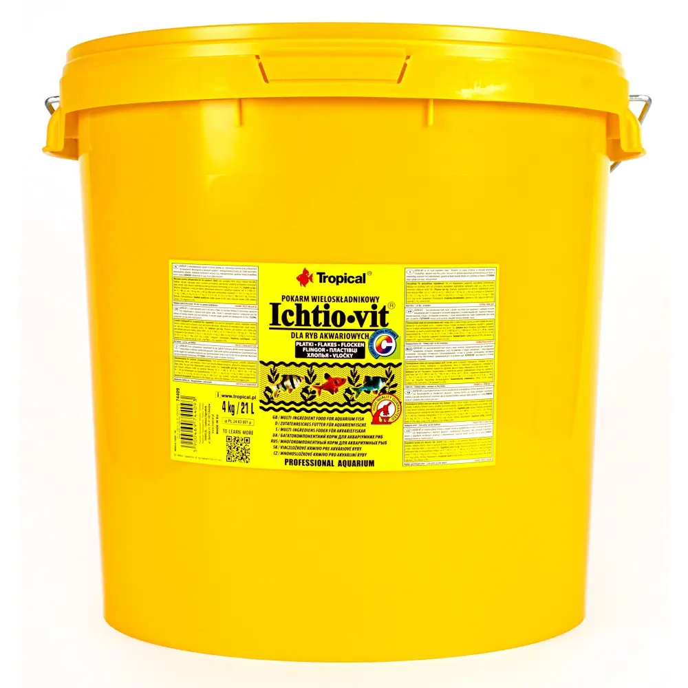 Корм Tropical Ichtio-Vit для всіх акваріумних риб пластівці 21 л/ 4 кг