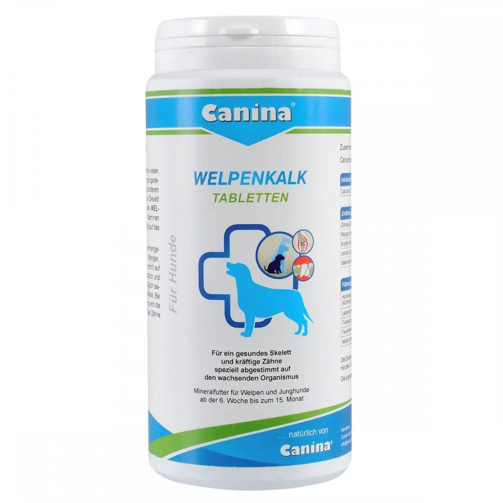 Мінеральний комплекс Canina Welpenkalk для цуценят та молодих собак 350 г 350 табл.