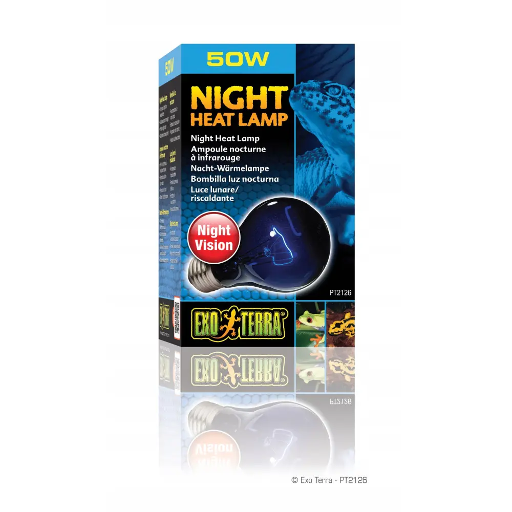 Лампа тераріумна ExoTerra NIGHT HEAT LAMP для тераріумних тварин нічна обігріваюча А19/50Вт