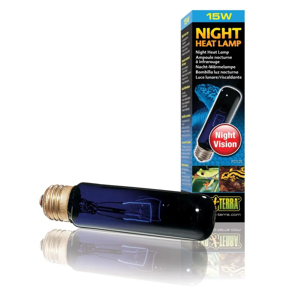 Лампа тераріумна ExoTerra NIGHT HEAT LAMP для тераріумних тварин нічна обігріваюча T10/15Вт