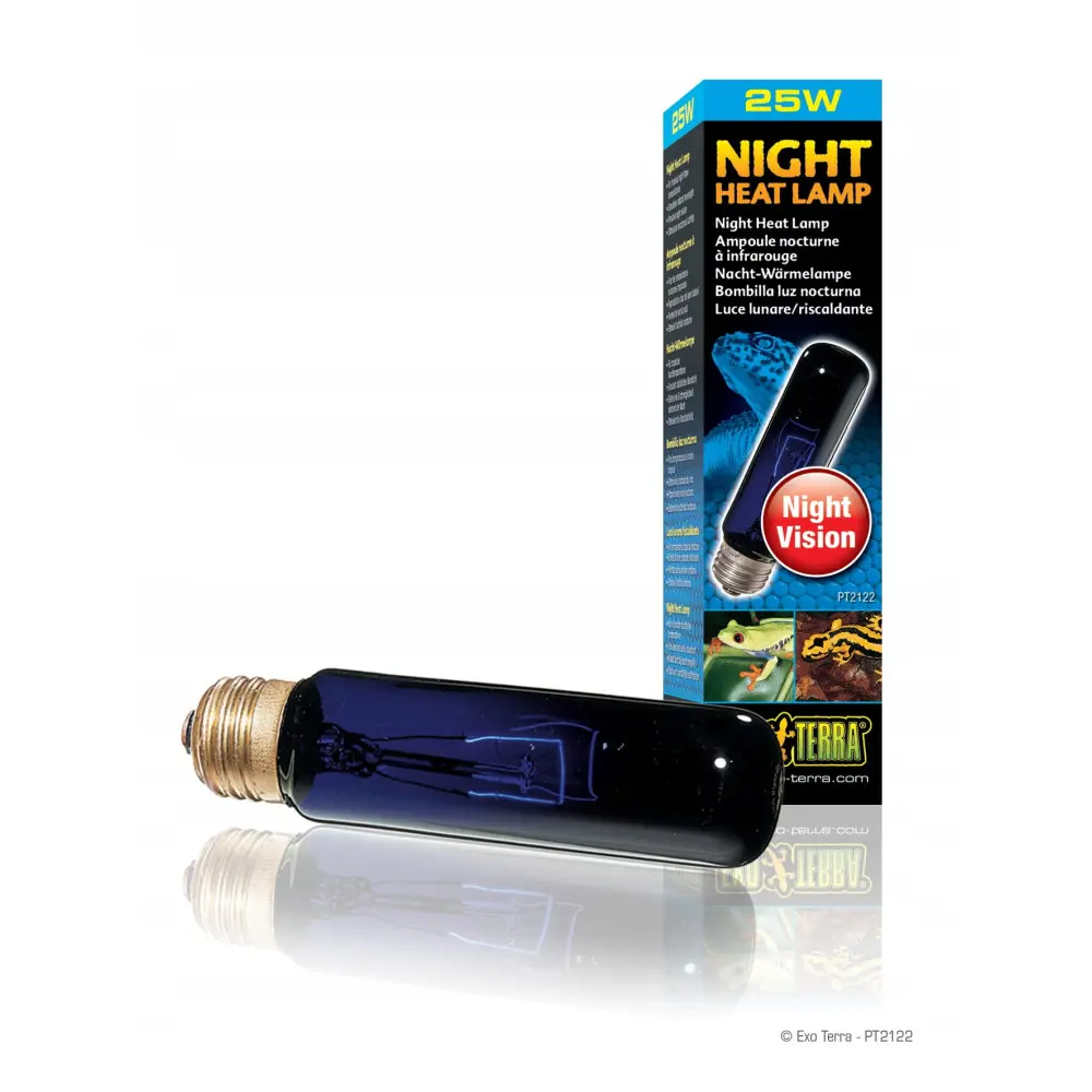 Лампа тераріумна ExoTerra NIGHT HEAT LAMP для тераріумних тварин нічна обігріваюча T10/25Вт