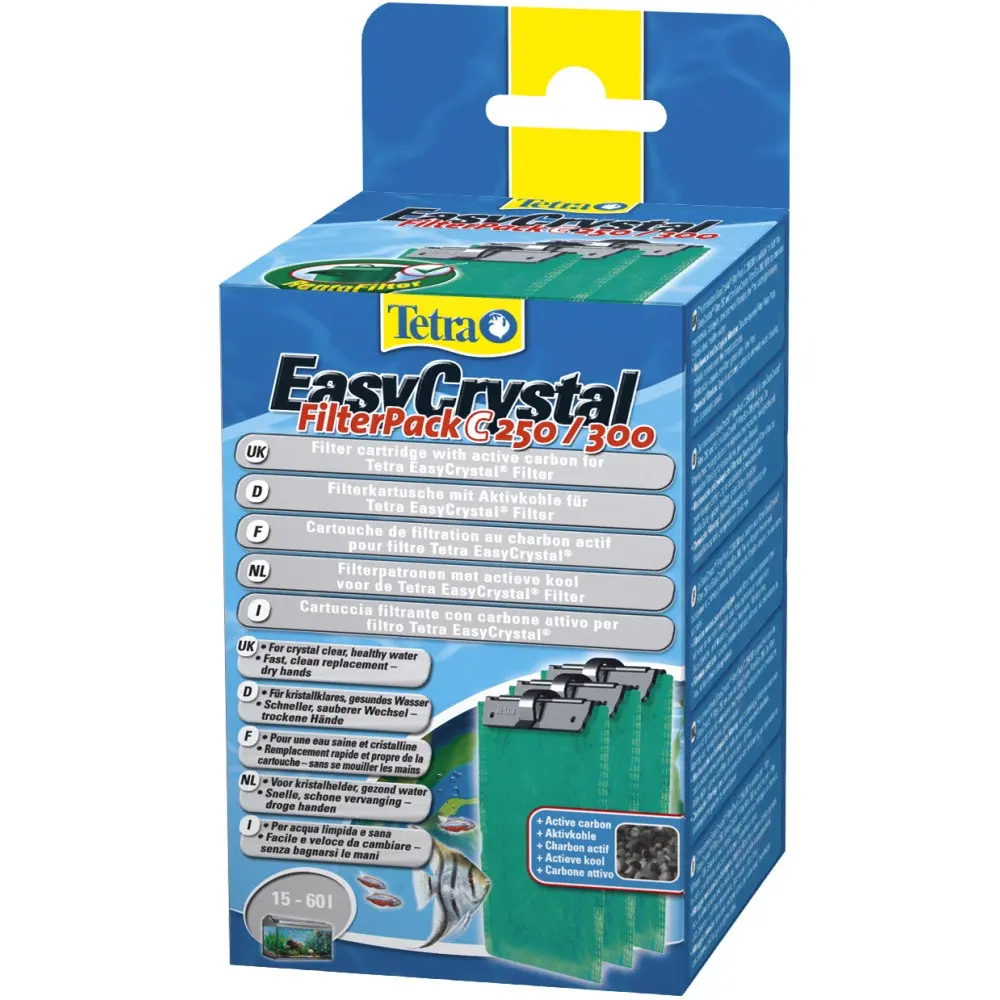 Вкладиш Tetra фільтруючий Filter Pack 250/300 C для внутрішнього фільтра Tetra Easy Crystal 250/300 з активованим вугіллям 3 шт