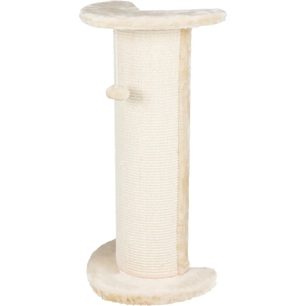 Дряпка Trixie для котів Lorca кутова з іграшкою сизаль/плюш бежева 37x27х75 см