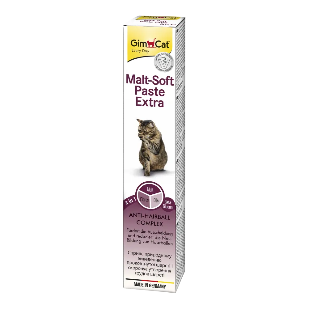 Паста GimCat Every Day Malt-Soft Paste Extra для котів для виведення шерсті зі шлунку 50 г