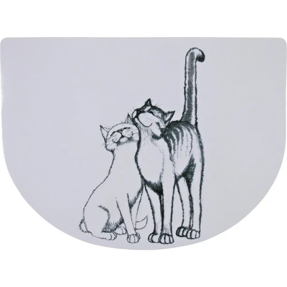 Килимок під миску Trixie для котів Pussy Cats сірий пластик 40х30 см