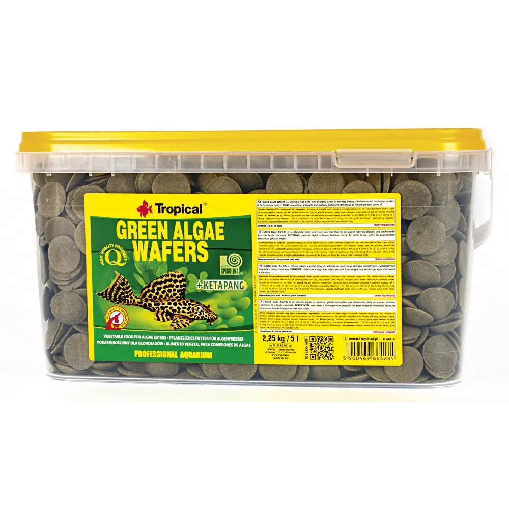 Корм Tropical Green Algae Wafers для травоїдних донних риб пластівці 5 л/ 2,25 кг