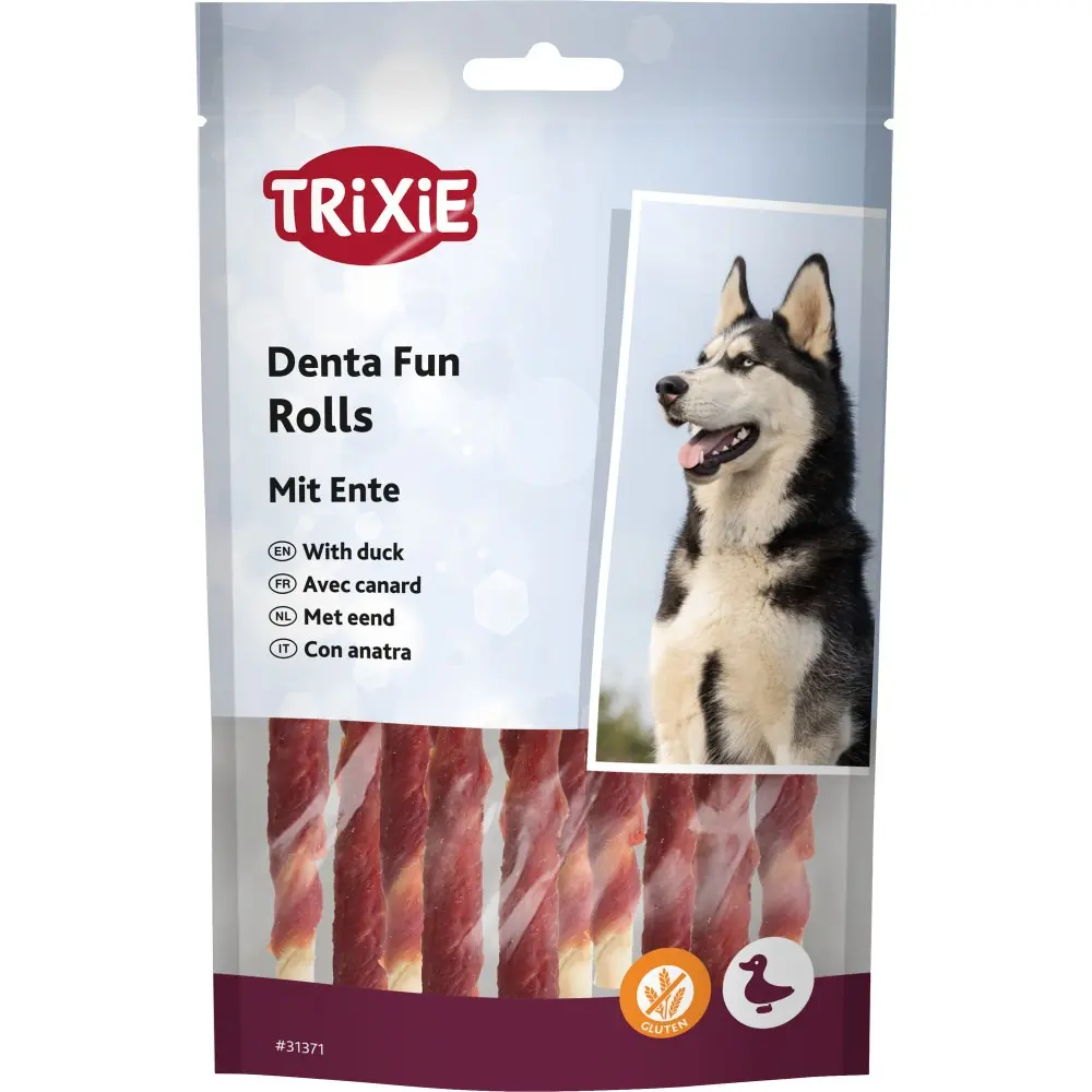 Ласощі Trixie Denta Fun Rolls with Duck для собак Паличка для чищення зубів з качкою 12 см 80 г 10 шт