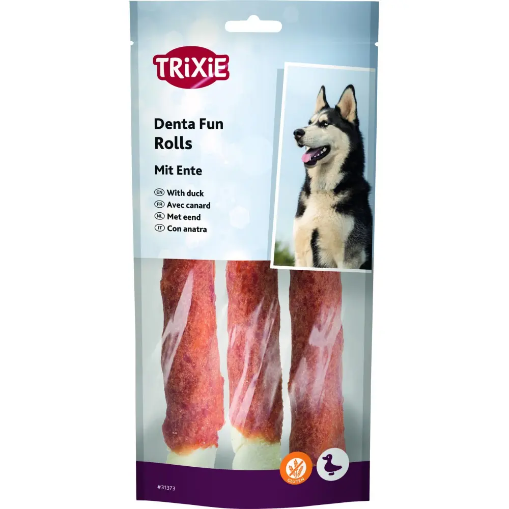 Ласощі Trixie Denta Fun Rolls with Duck для собак Паличка для чищення зубів з качкою 17 см 140 г 3 шт