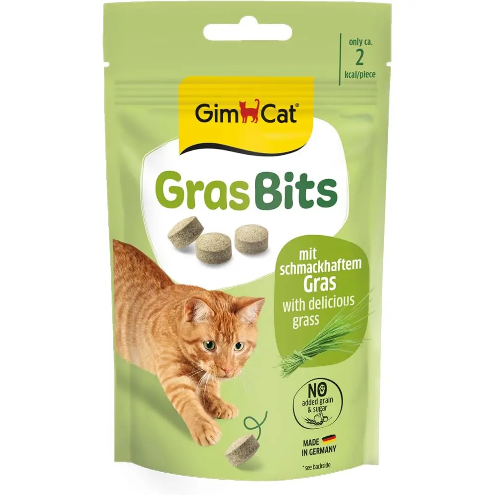 Ласощі GimCat GrasBits для котів таблетки з травою 40 г