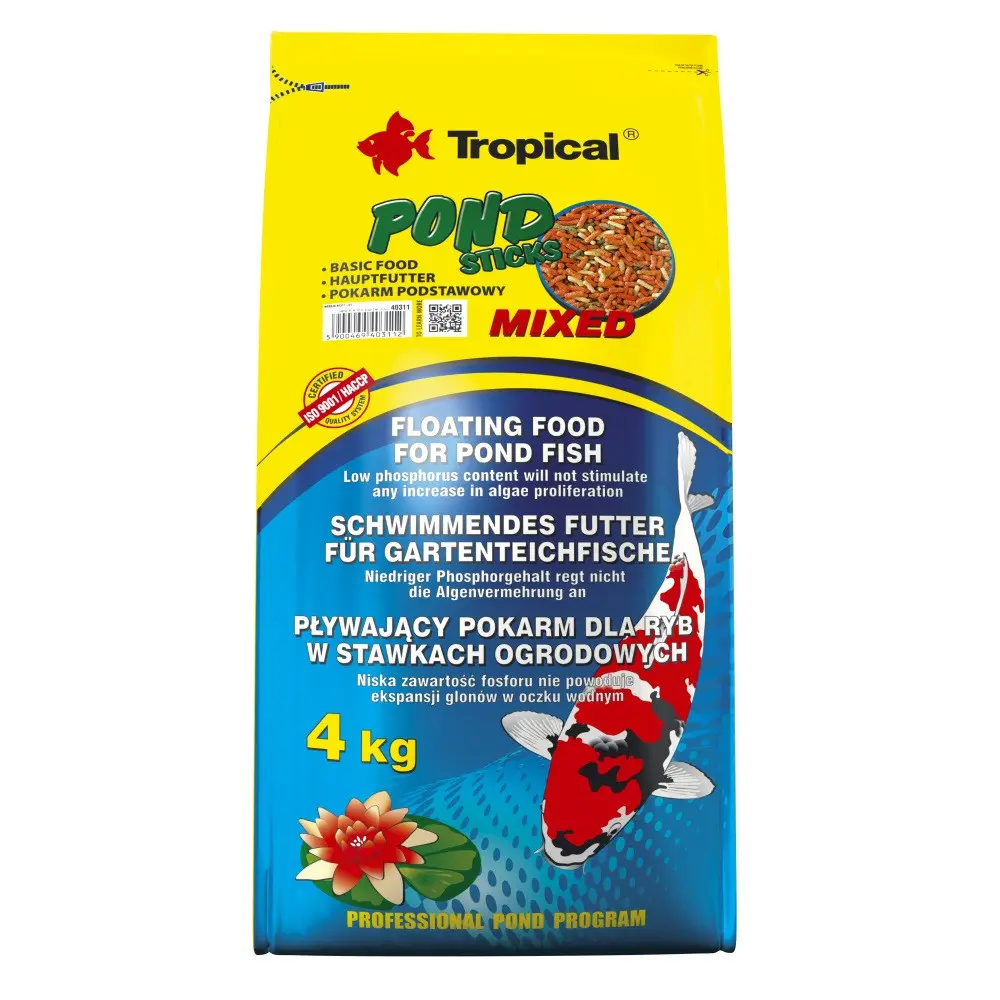 Корм Tropical Pond Sticks Mixed для ставкових риб пластівці 4 кг/ 50 л