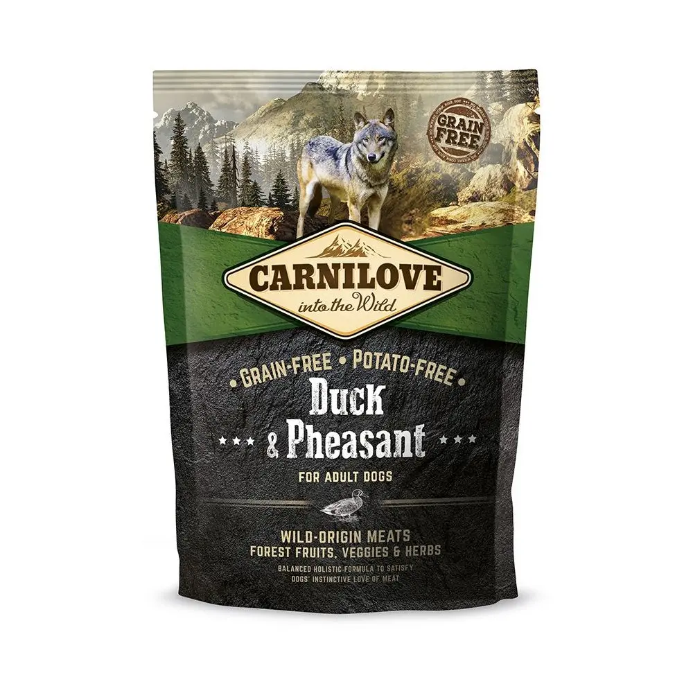 Корм сухий Carnilove Adult Duck and Pheasant для дорослих собак усіх порід з качкою та фазаном 1,5 кг