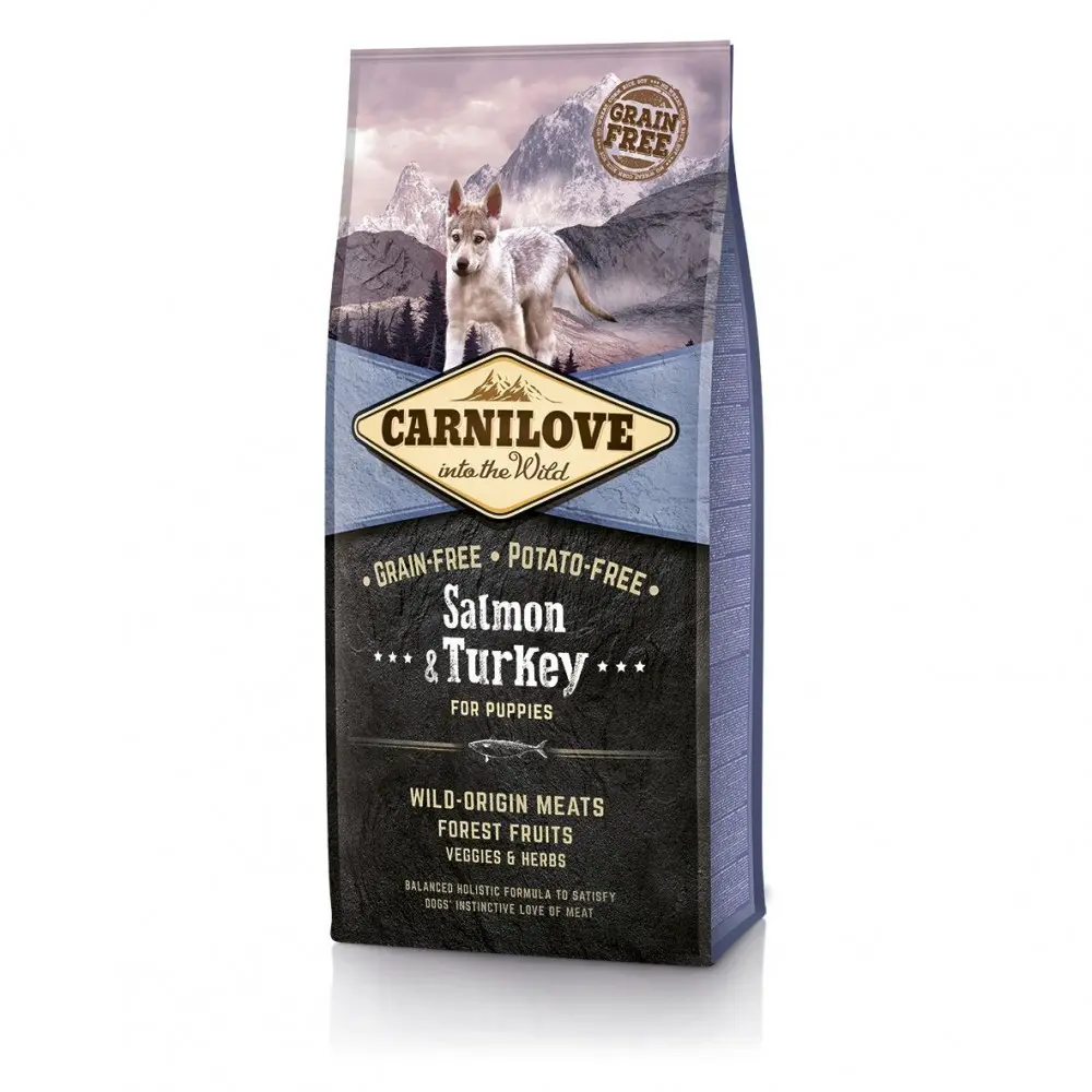 Корм сухий Carnilove Puppy Salmon and Turkey для цуценят усіх порід з лососем та індичкою 12 кг
