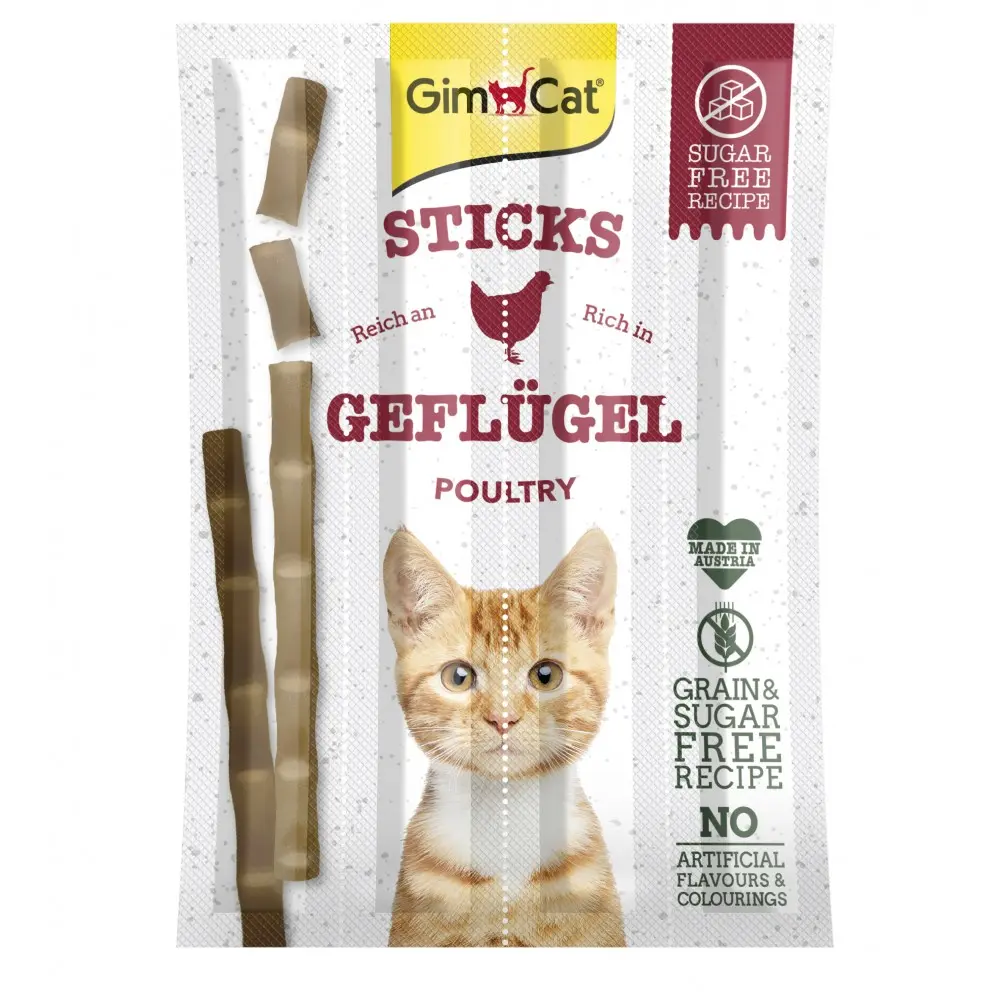 Ласощі GimCat для котів палички з м_ясом птиці 4 шт по 5 г
