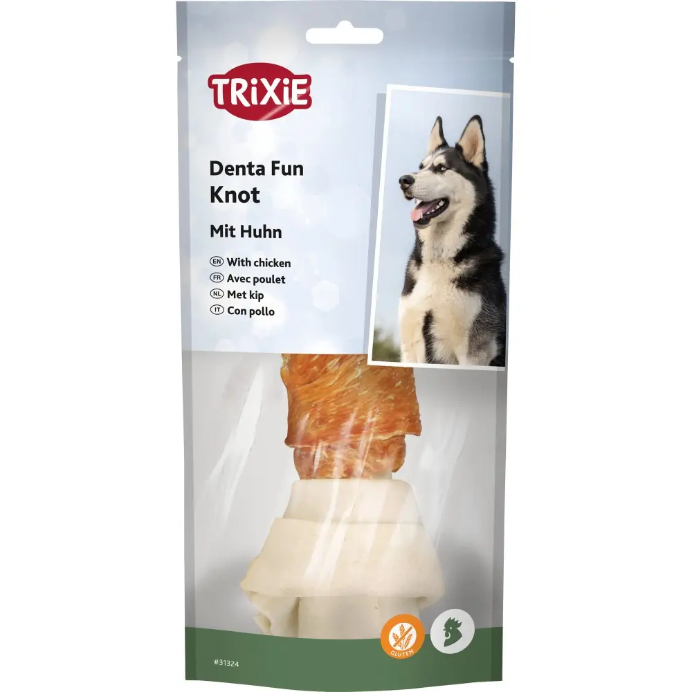Ласощі Trixie Denta Fun для собак Кісточка для чищення зубів з куркою 18 см 120 г