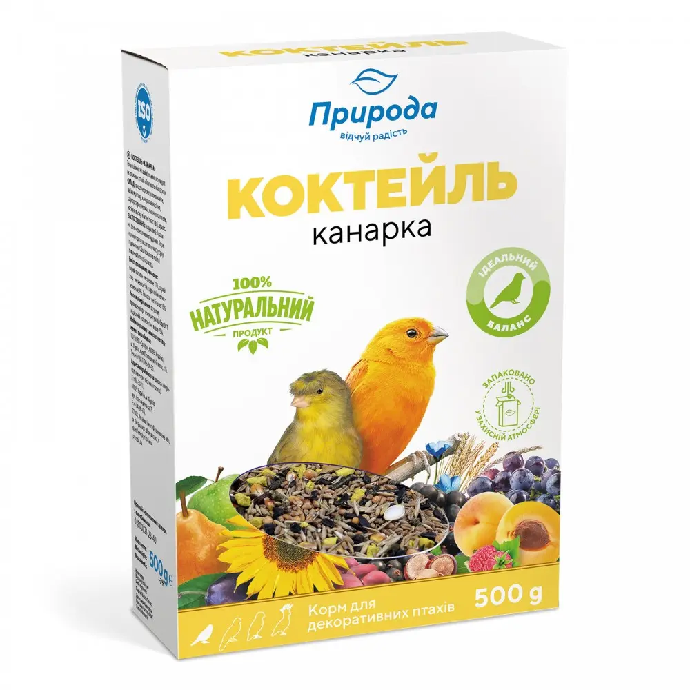 Корм Природа Коктейль Канарка для канарок і декоративних птахів 500 г