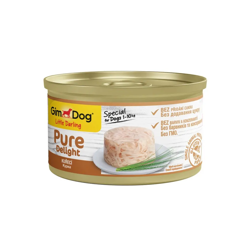 Корм вологий GimDog Pure Delight для собак мініатюрних порід з куркою 85 г