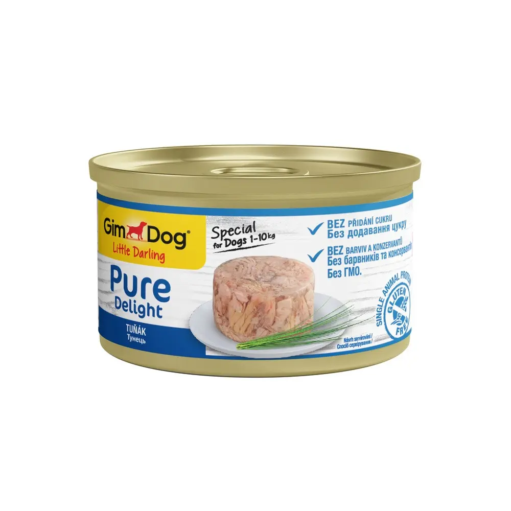 Корм вологий GimDog Pure Delight для собак мініатюрних порід з тунцем 85 г