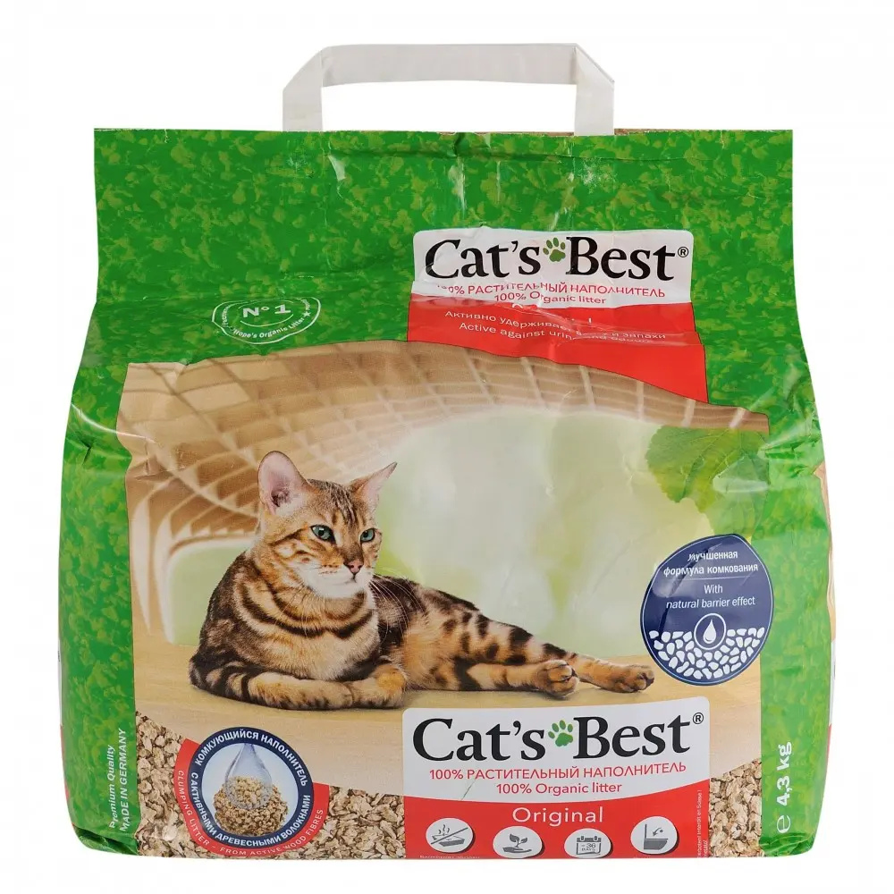 Наповнювач Cat’s Best для котячого туалету Original деревний 10 л / 4,3 кг