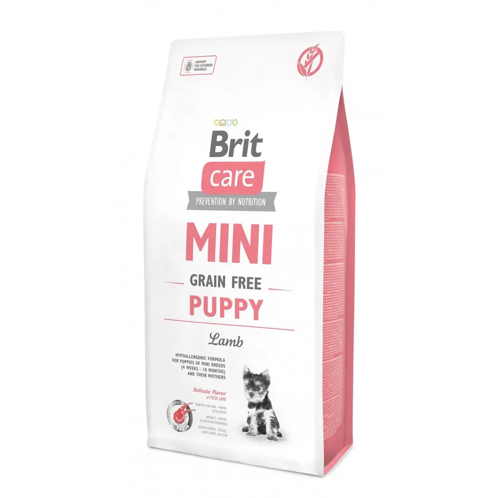 Корм сухий Brit Care Grain Free Mini Puppy Lamb для цуценят та молодих собак мініатюрних порід з ягням 7 кг