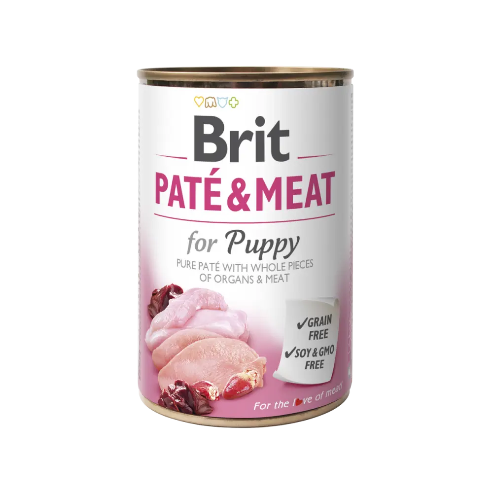 Корм вологий Brit Care Pate and Meat для цуценят з куркою та індичкою 400 г