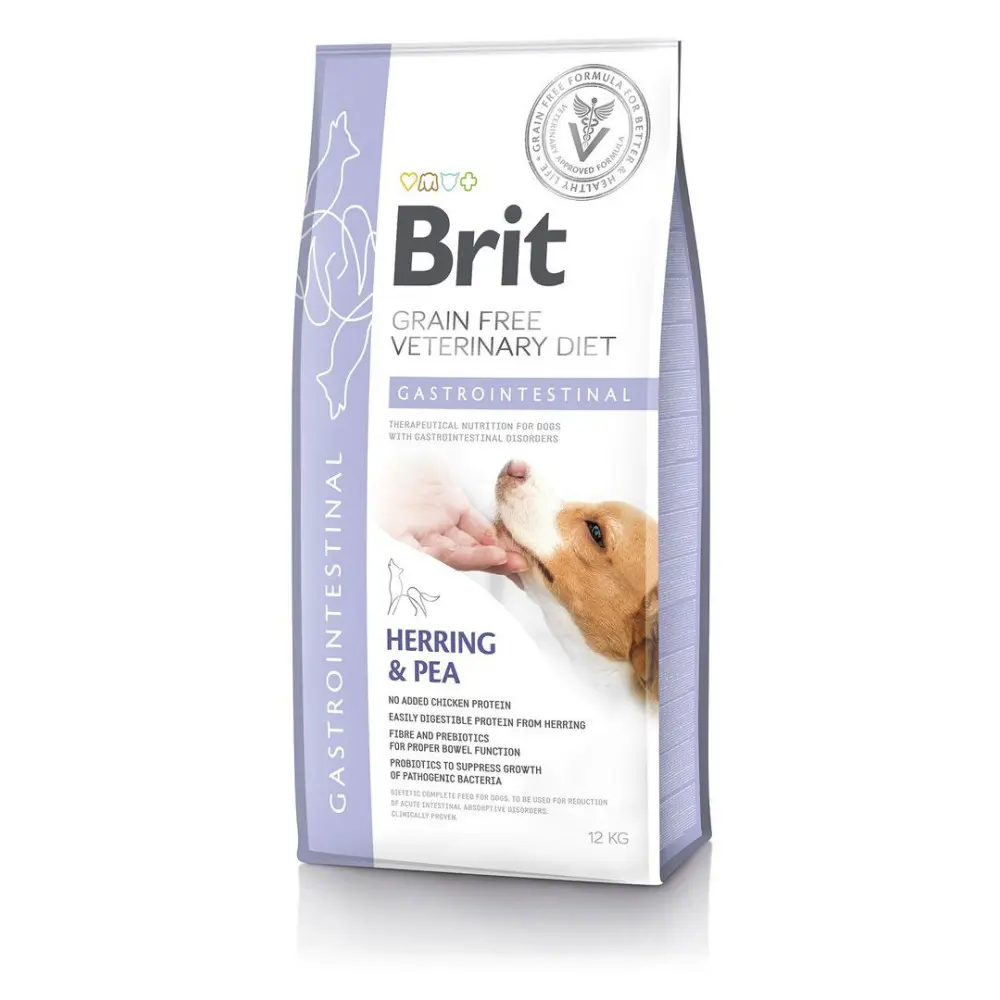 Корм сухий Brit Grain Free VetDiet Dog Gastrointestinal для дорослих собак з порушенням травлення з оселедцем лососем та горохом 12 кг