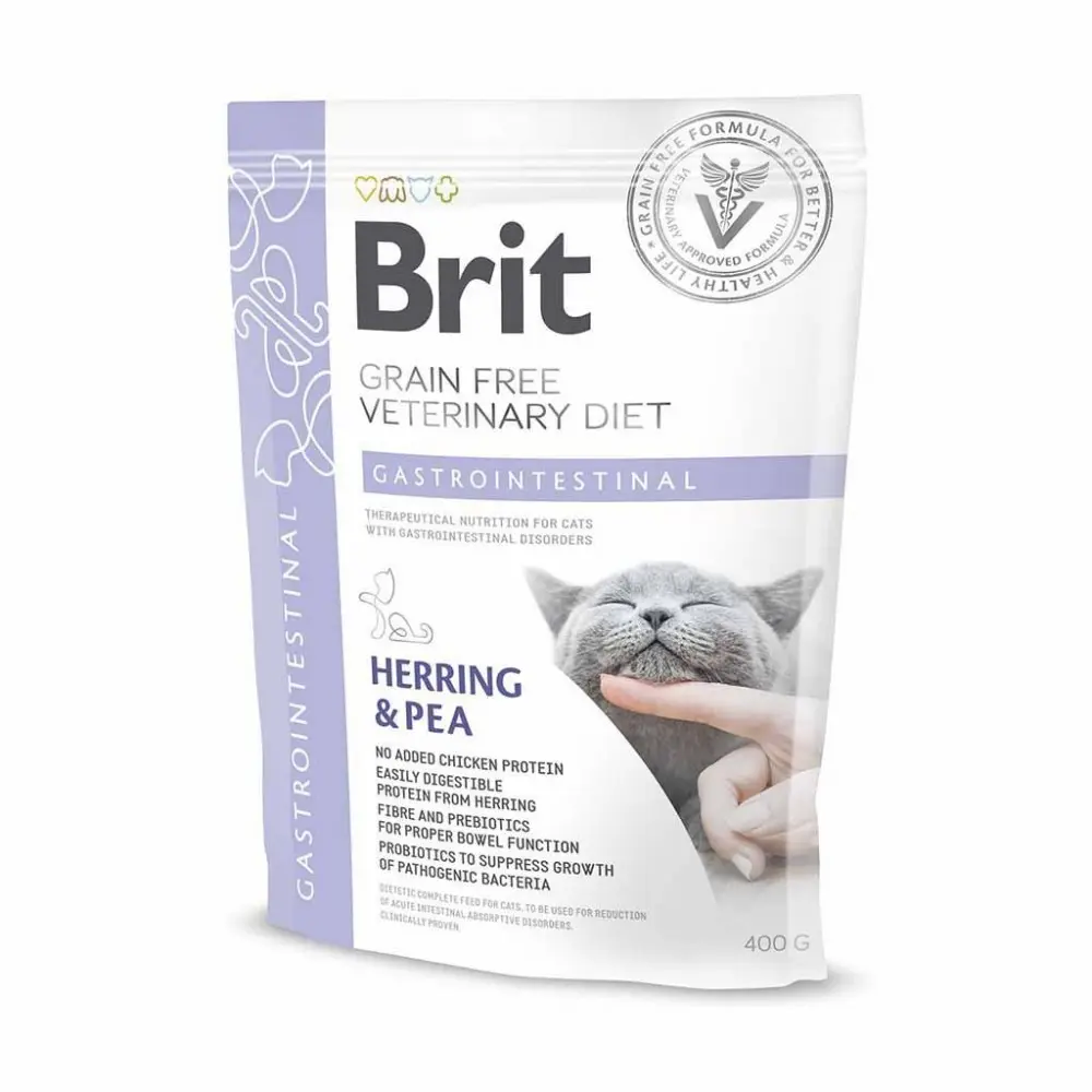 Корм сухий Brit Grain Free VetDiet Cat Gastrointestinal для котів з порушеним травленням з оселедцем лососем яйцем та горохом 400 г