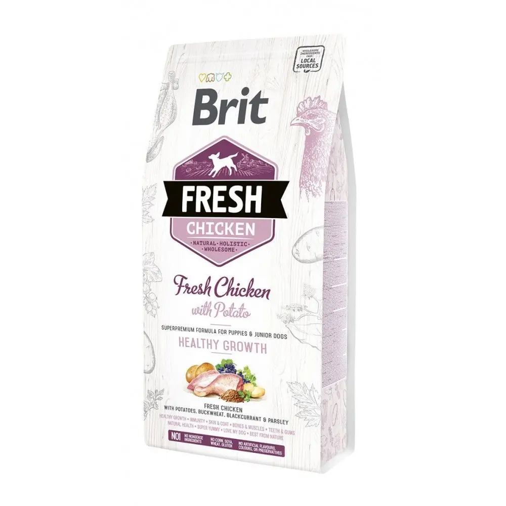 Корм сухий Brit Fresh Chicken/Potato Puppy для цуценят та молодих собак всіх порід з куркою та картоплею 2,5 кг