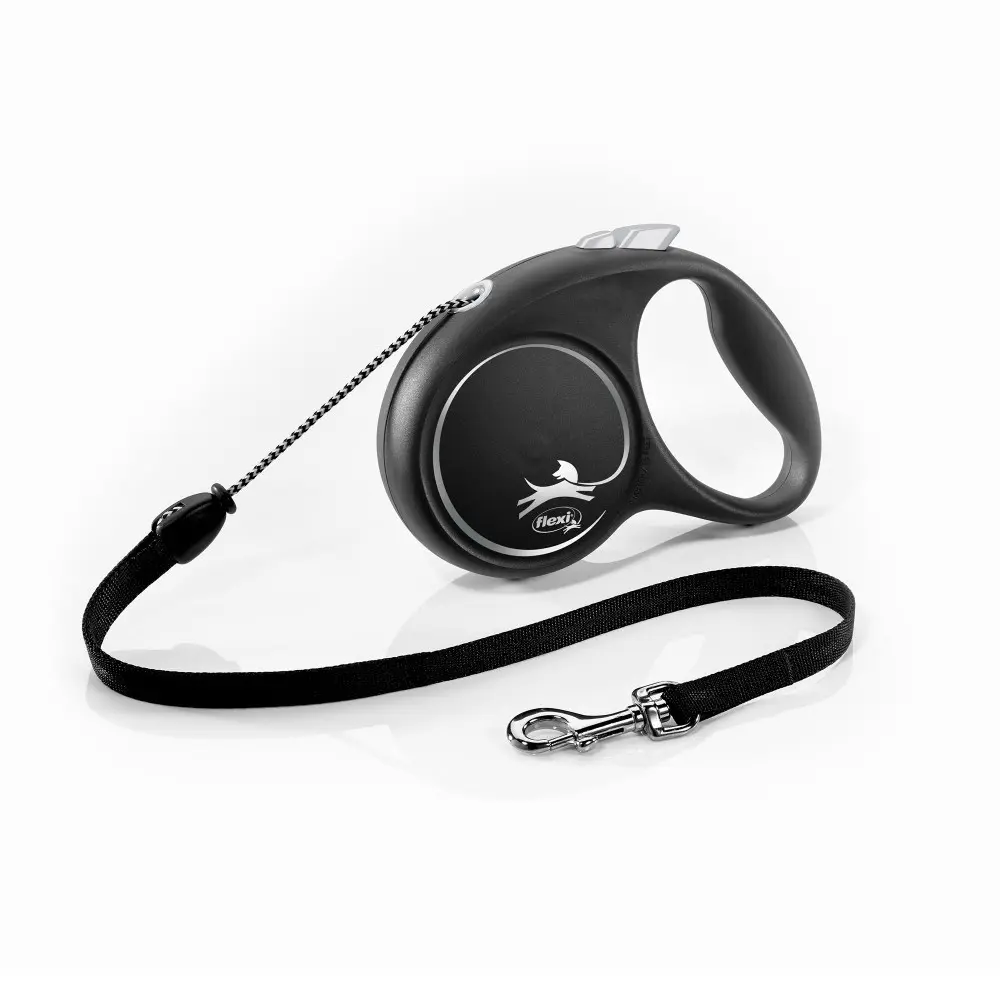 Повідець-рулетка Flexi для собак Black Design трос чорна розмір M 5 м/20 кг