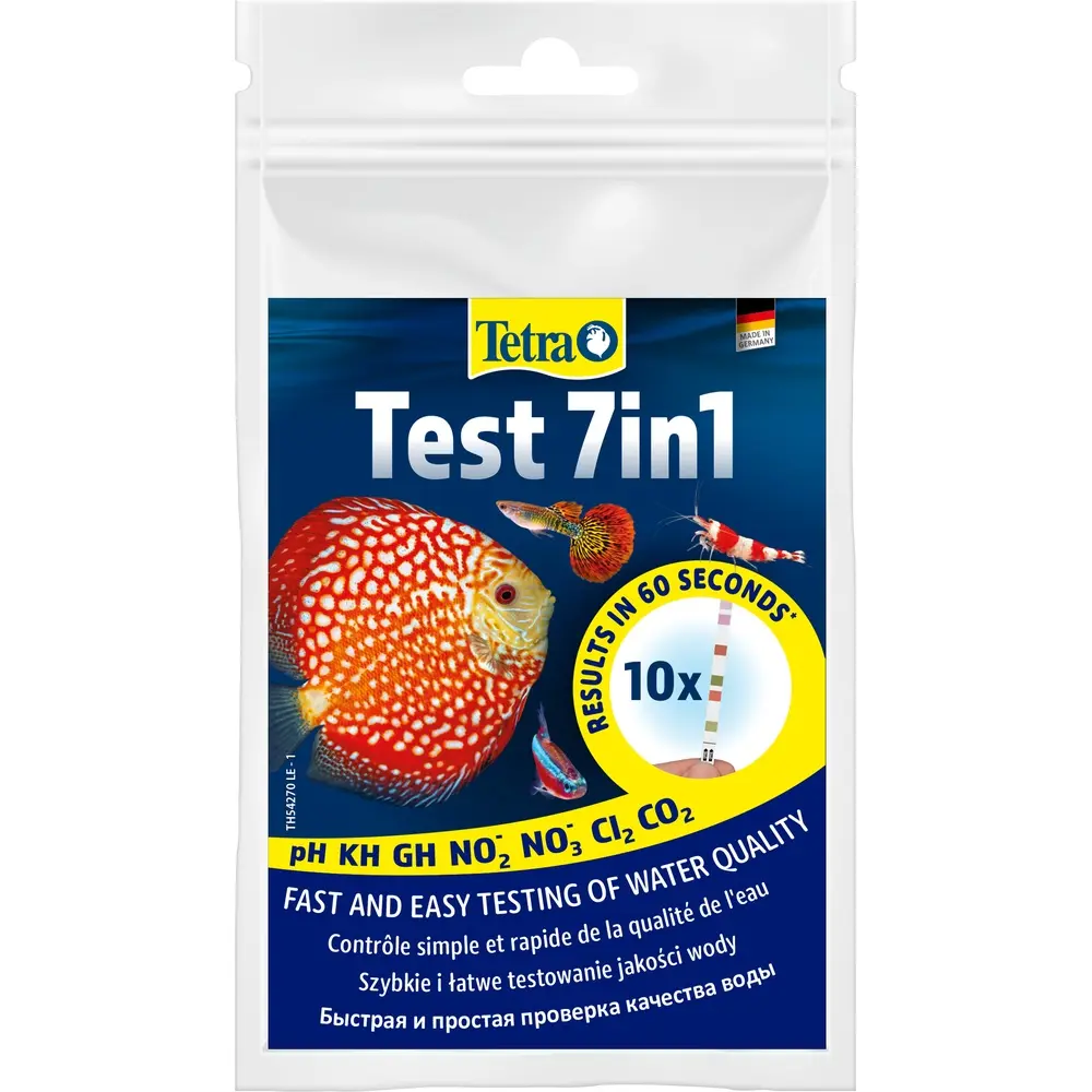 Набір тестів Tetra Test 7in1 для акваріумів для вимірювання параметрів води індикаторні 10шт