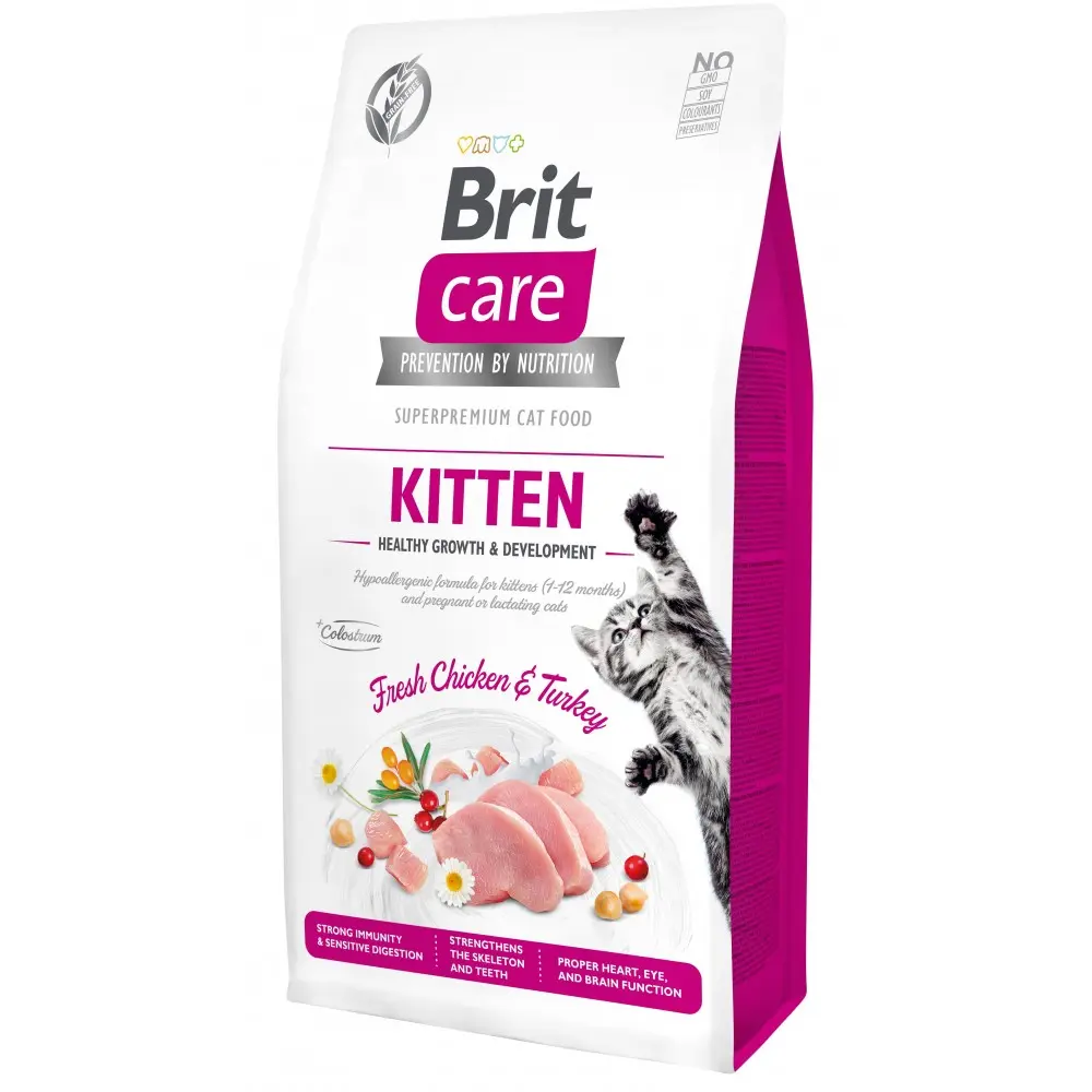 Корм сухий Brit Care Cat Grain Free Kitten Healthy Growth and Development для кошенят для здорового зростання та розвитку 7 кг