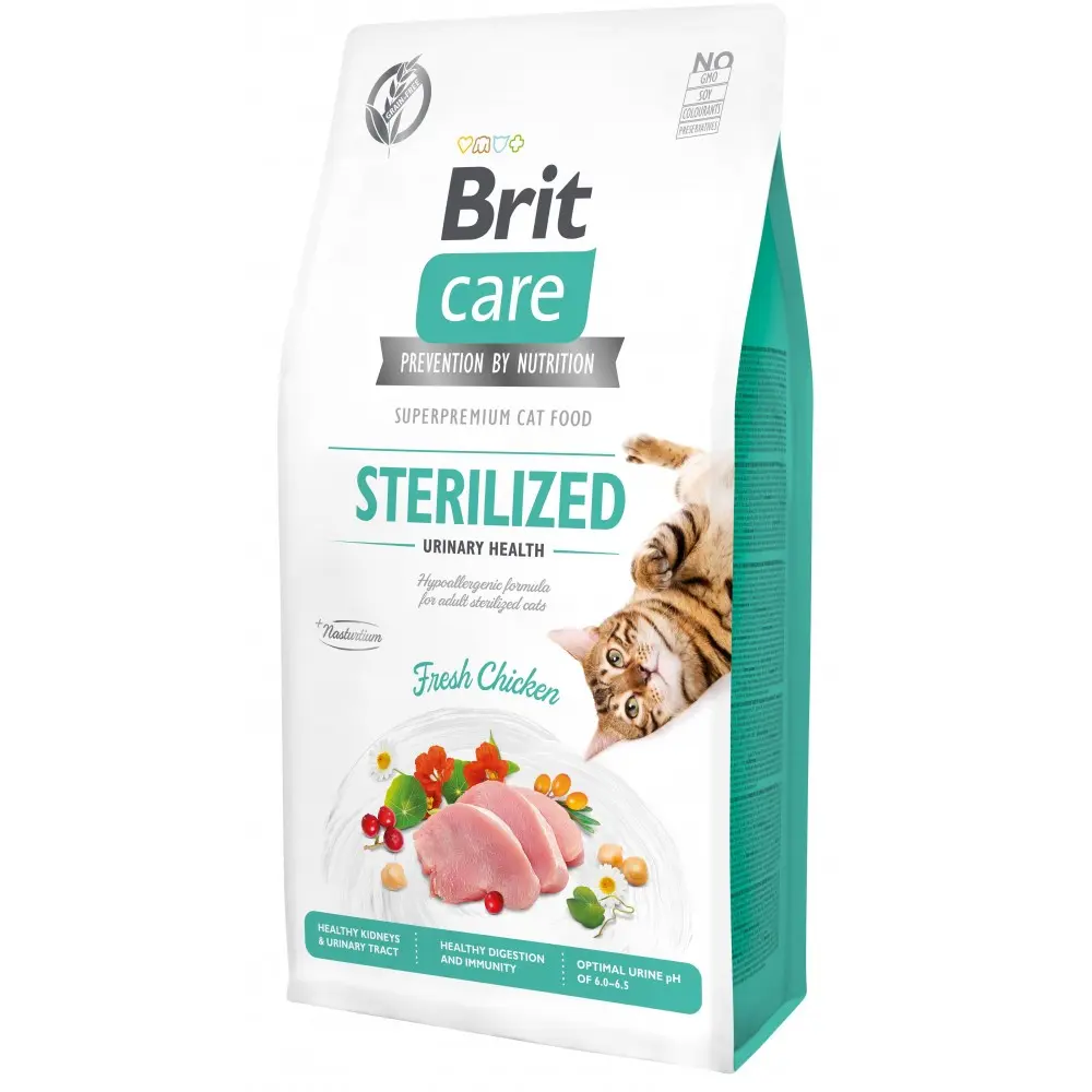 Корм сухой Brit Care Cat Grain Free Sterilized Urinary Health для стерилізованих котів для підтримання сечостатевої системи з куркою 7 кг