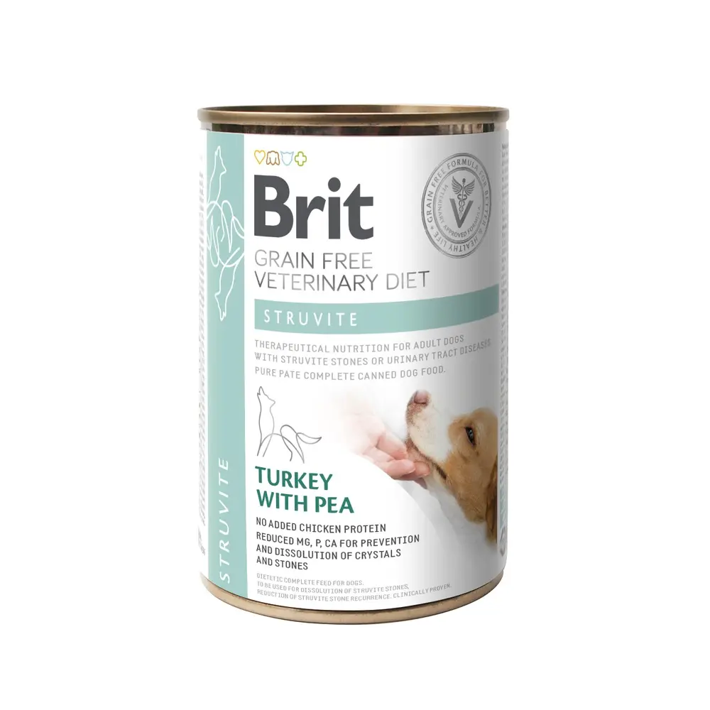 Вологий корм Brit Grain Free Veterinary Diets Struvite для собак при лікуванні та для профілактики сечокам яної хвороби з індичкою та горохом 400 г