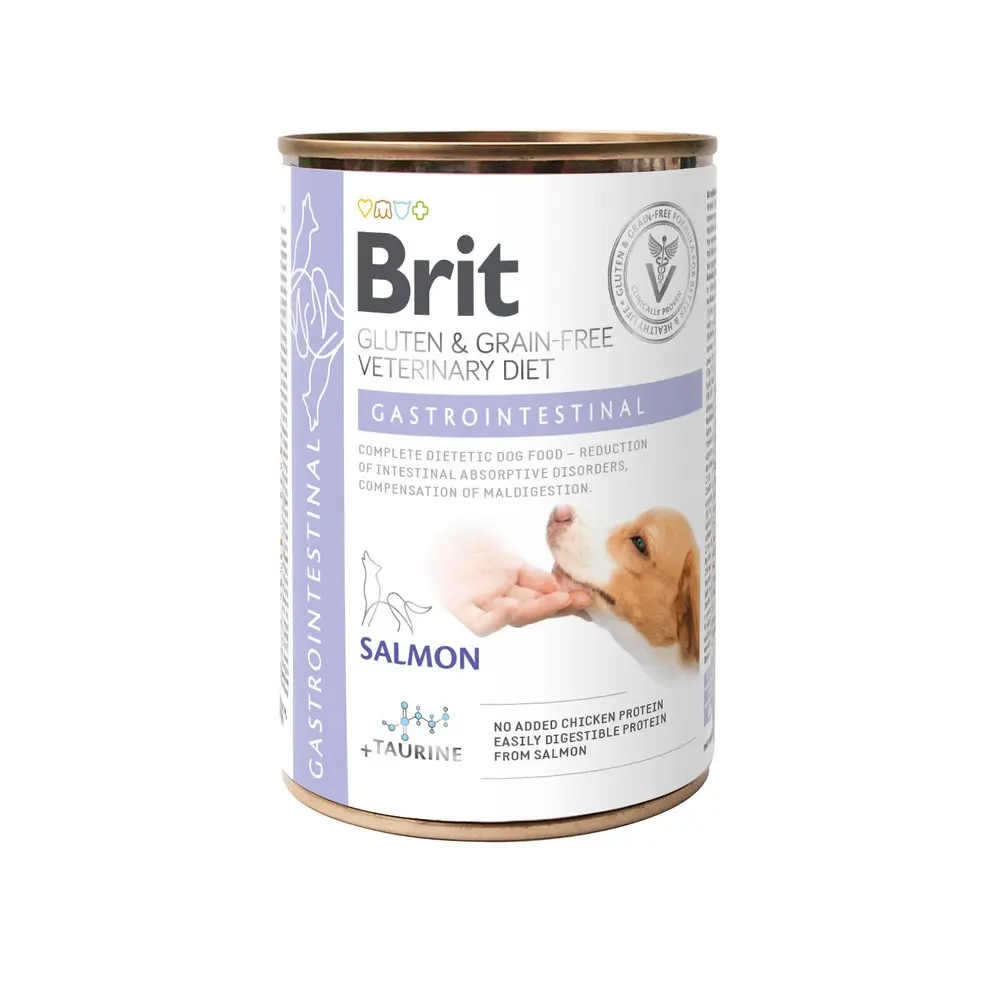 Вологий корм Brit Grain Free Veterinary Diets Gastrointestinal для дорослих собак при проблемах з травленням з лососем та зеленим горошком 400 г