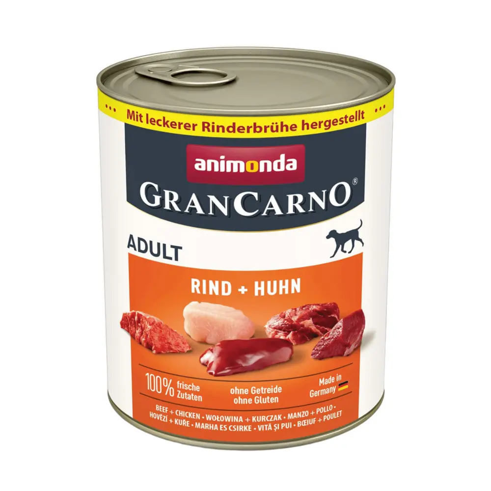 Корм вологий GranCarno Adult Beef Chicken для дорослих собак з яловичиною і куркою 800 г