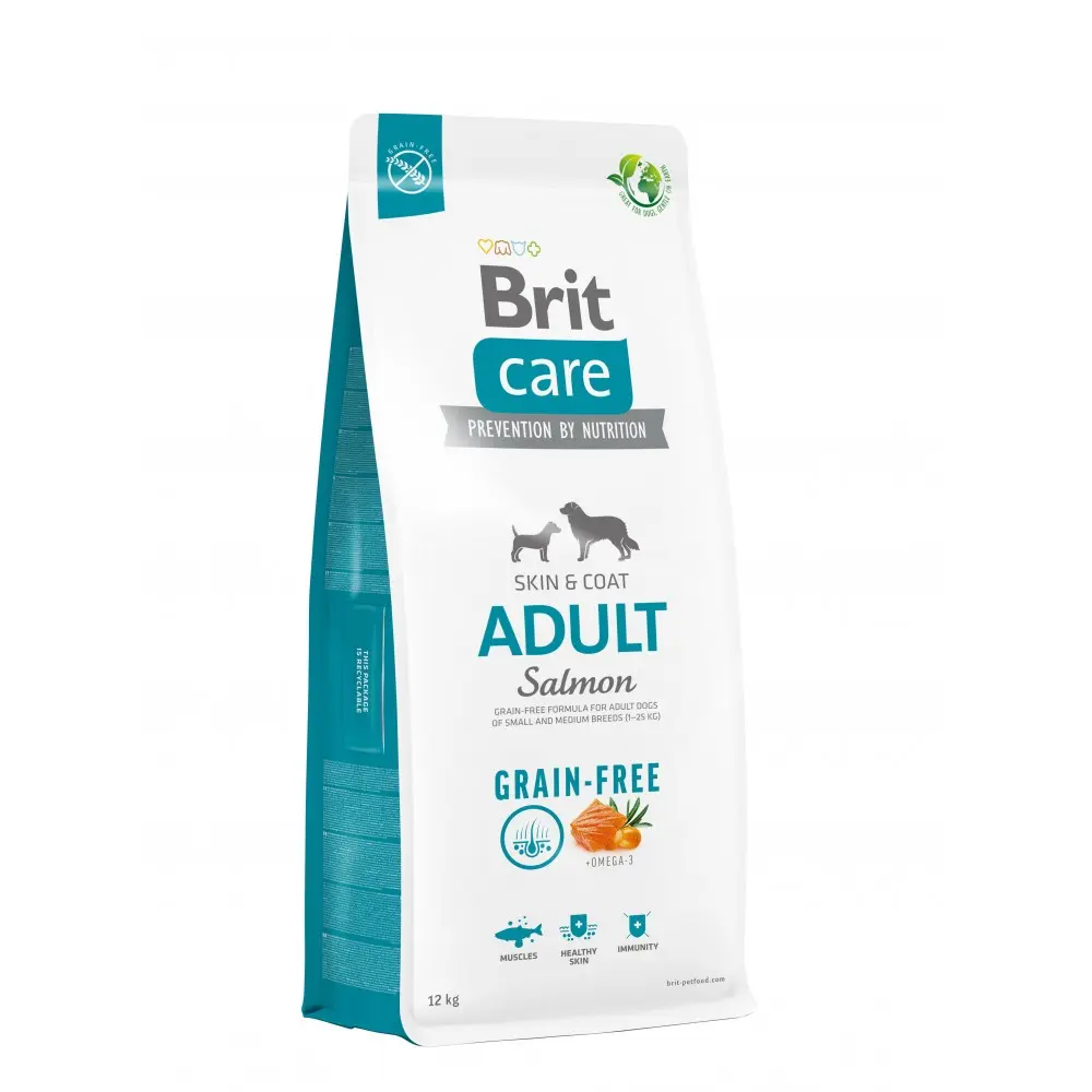 Корм сухий Brit Care Dog Grain-free Adult для дорослих собак малих і середніх порід беззерновий з лососем 12 кг
