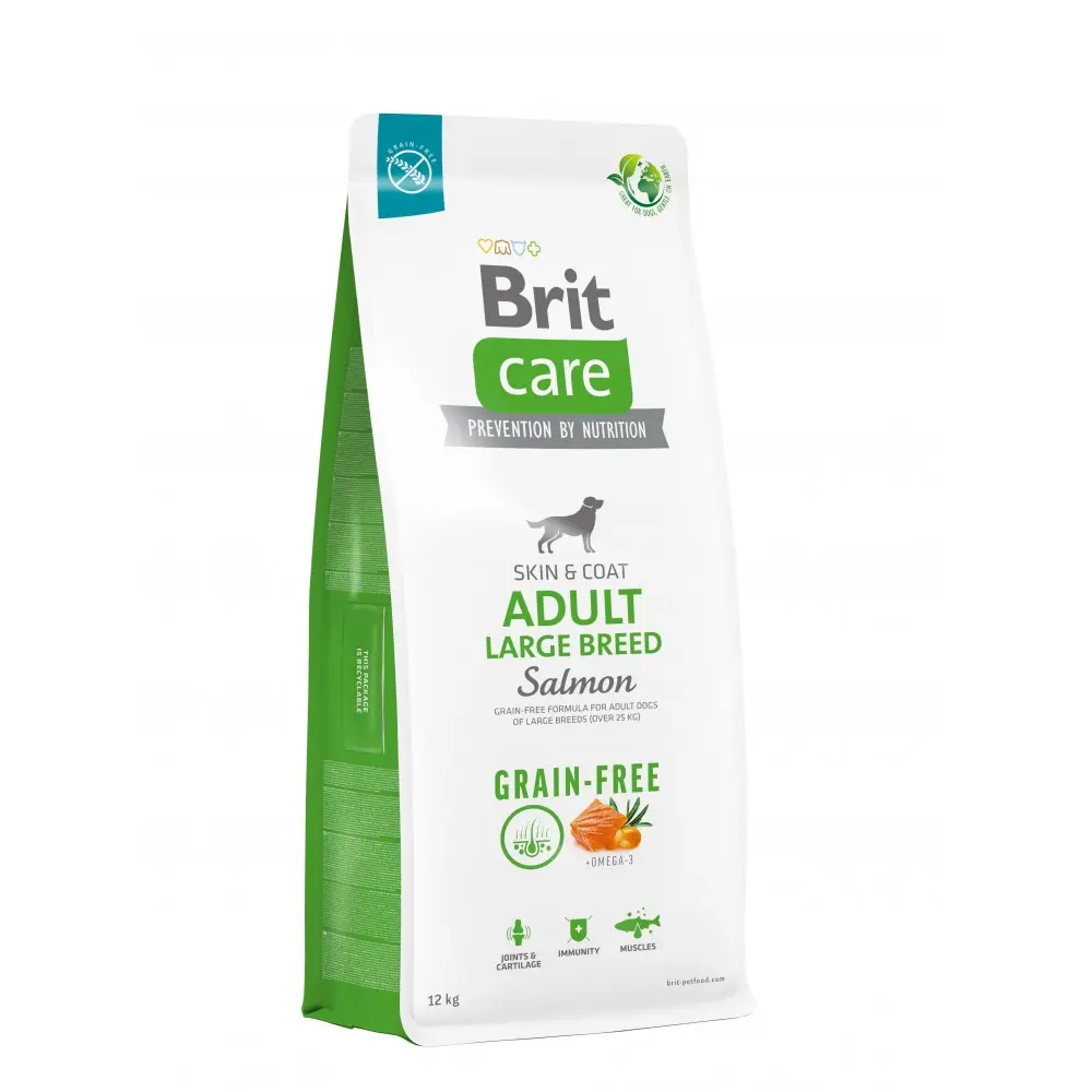 Корм сухий Brit Care Dog Grain-free Adult Large Breed для дорослих собак великих порід беззерновий з лососем 12 кг