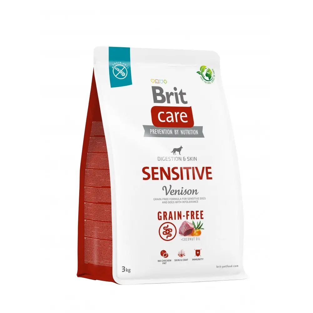 Корм сухий Brit Care Dog Grain-free Sensitive для собак з чутливим травленням та харчовою непереносимістю беззерновий з олениною 3 кг