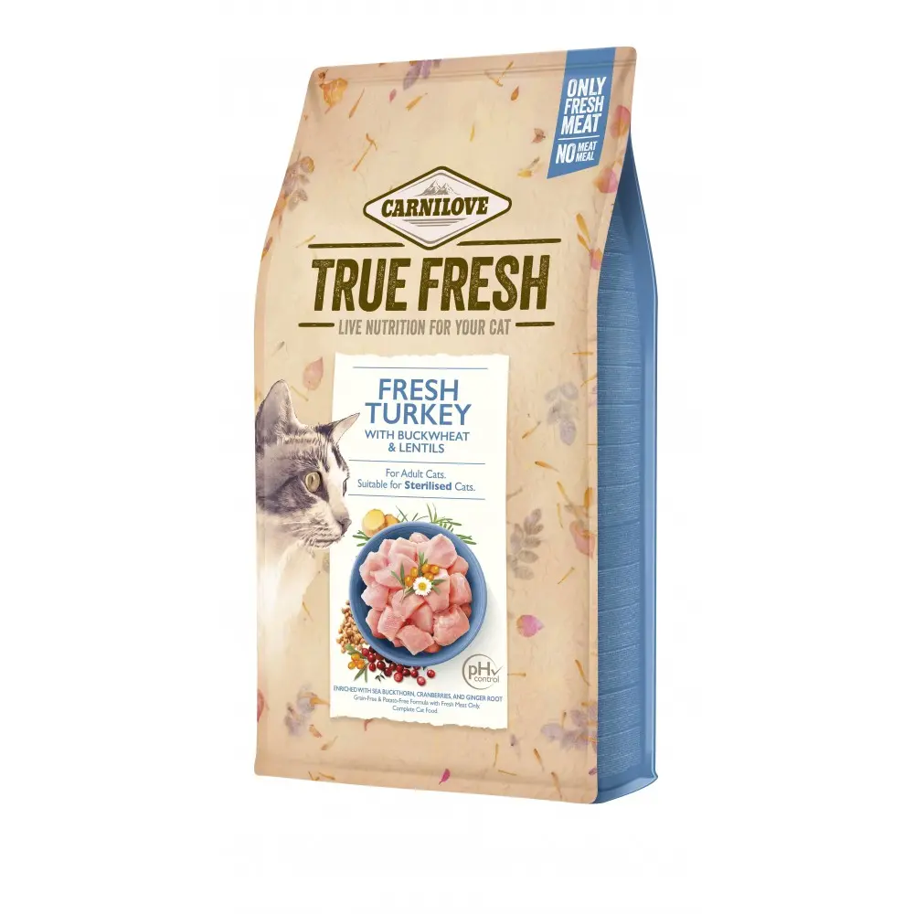 Корм сухий Carnilove True Fresh Cat Fresh Turkey для дорослих котів з індичкою 1,8 кг