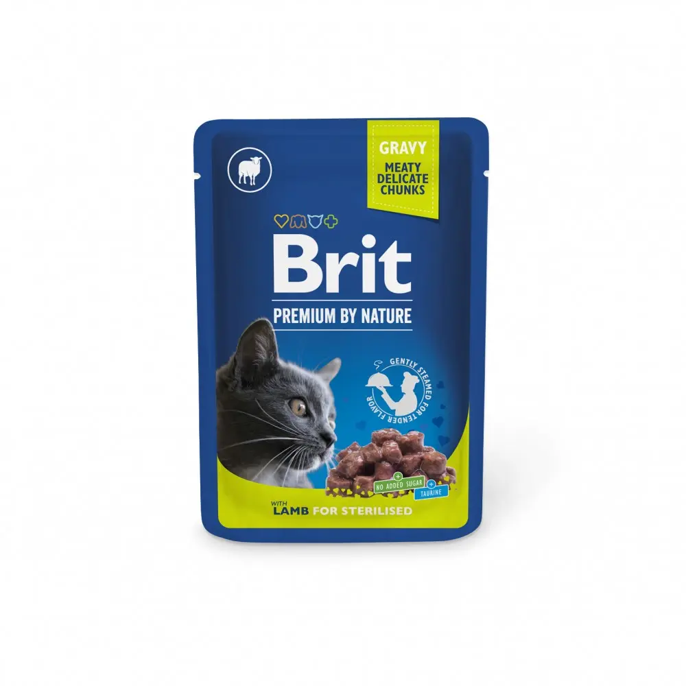 Корм вологий Brit Premium Lamb for Sterilised д/стерилізованих котів ягня 100 г