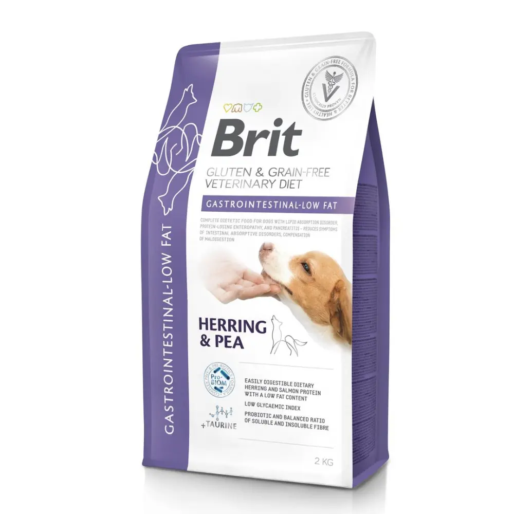 Корм сухий Brit VetDiet Dog Gastrointestinal-Low fat для собак при проблемах з травленням з обмеженим вмістом жиру з оселедцем 2 кг