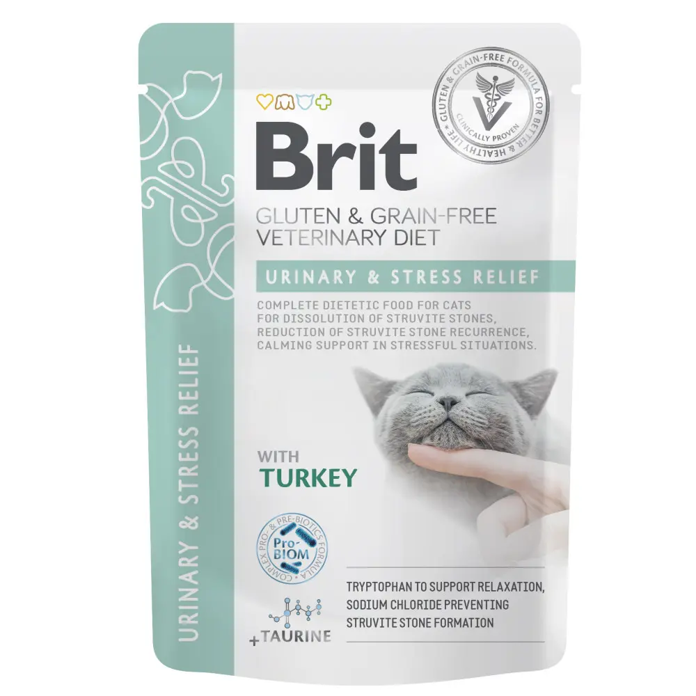 Корм вологий Brit GF VD Urinary and Stress Relief для котів з індичкою 85 г
