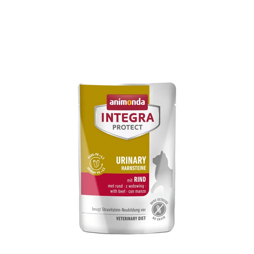 Корм ветеринарний вологий Integra Protect Urinary Struvit - pouch with beef для котів при сечокам яній хворобі з яловичиною пауч 85г