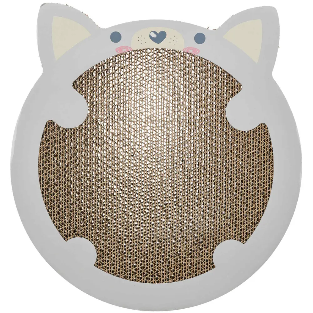Дряпка Trixie для кошенят картонна в формі хом яка з котячою м ятою 31х2,5х32,5 см світло-сіра