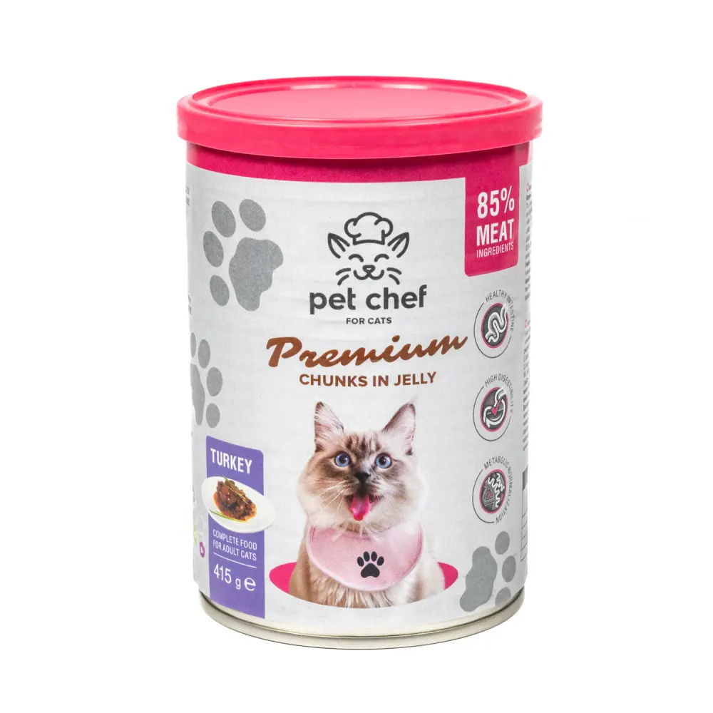 Вологий корм для котів Pet Chef з Індичкою 415 г