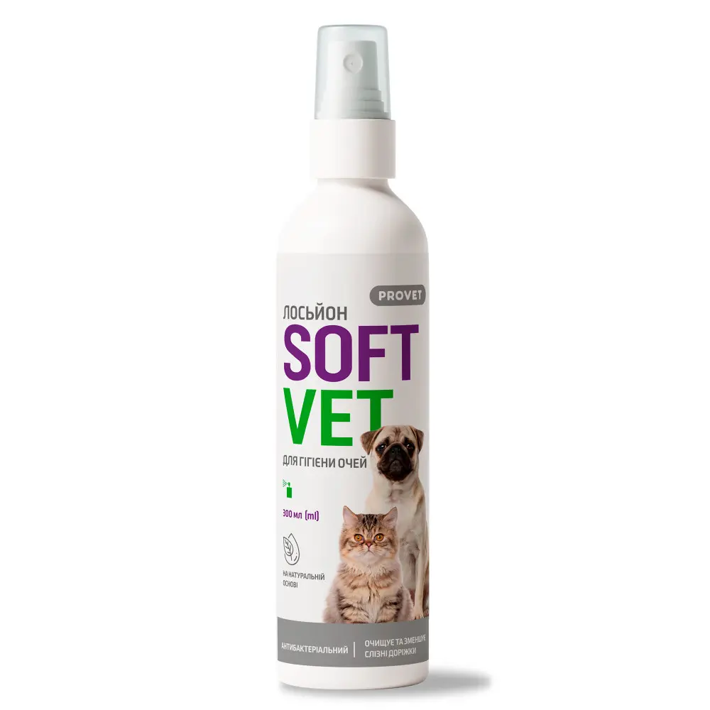 Лосьйон Provet SOFTVET для гігієни очей котів і собак 300 мл