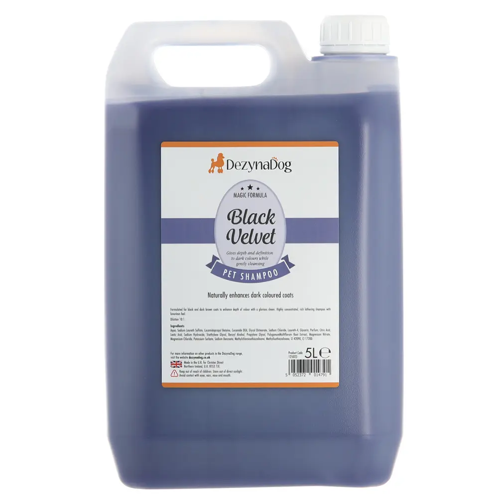 Шампунь Dezynadog Black Velvet Colour Enhance для посилення кольору чорної та темно-коричневої шерсті для усіх порід відновлює блиск та колір 5л
