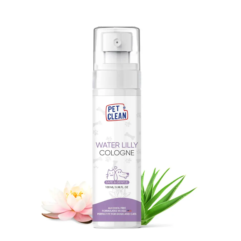 Парфумований спрей Pet Clean PET COLOGNE WATERLILLY після грумінгу для освіження шерсті тварин між купаннями   з легким ароматом квітки лотосу 100мл