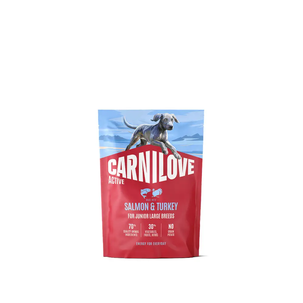 Корм сухий Carnilove Active Salmon & Turkey Junior Large Breed для молодих собак великих порід лосось та індичка 1,5 кг